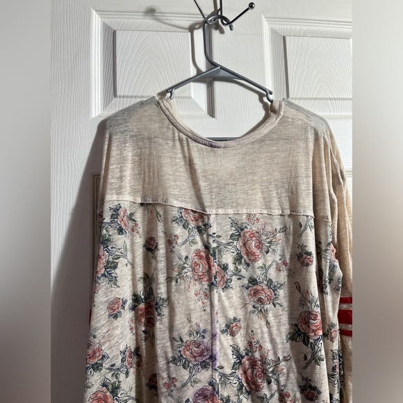 Plus size size 2x 3x floral slub baseball jersey long tunic top READ - Picture 9 of 9